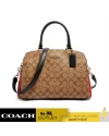 กระเป๋าสะพายข้าง COACH 91016 LILLIE CARRYALL IN COLORBLOCK SIGNATURE CANVAS (IME7V) Color: IM/KHAKI MULTI