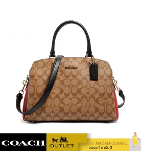 กระเป๋าสะพายข้าง COACH 91016 LILLIE CARRYALL IN COLORBLOCK SIGNATURE CANVAS (IME7V) Color: IM/KHAKI MULTI