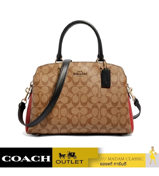 กระเป๋าสะพายข้าง COACH 91016 LILLIE CARRYALL IN COLORBLOCK SIGNATURE CANVAS (IME7V) Color: IM/KHAKI MULTI