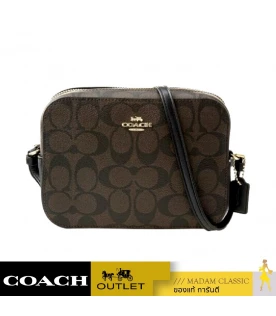 กระเป๋าสะพายข้าง COACH 91677 MINI CAMERA BAG IN SIGNATURE CANVAS(IMAA8) Color: IM/BROWN BLACK