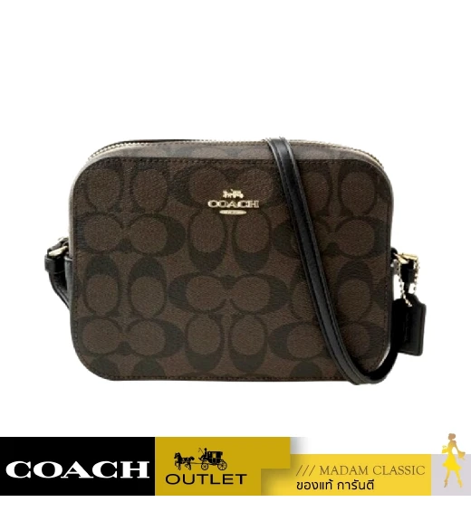 กระเป๋าสะพายข้าง COACH 91677 MINI CAMERA BAG IN SIGNATURE CANVAS(IMAA8) Color: IM/BROWN BLACK