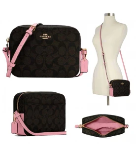 กระเป๋าสะพายข้าง COACH 91677 MINI CAMERA BAG IN SIGNATURE CANVAS (IMRSH)