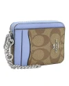 กระเป๋าใส่บัตร COACH C0058 ZIP CARD CASE IN SIGNATURE CANVAS (SVTV2)