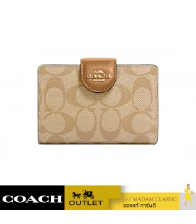 กระเป๋าสตางค์ COACH C0082 MEDIUM CORNER ZIP WALLET IN SIGNATURE CANVAS (IMNLJ)