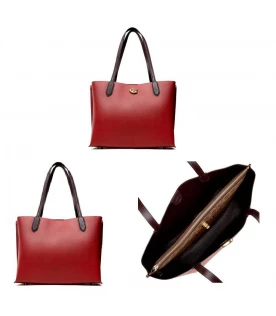 กระเป๋าสะพายไหล่ COACH C0692 Willow Tote In Colorblock With Signature Canvas (B4T6T)