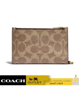 กระเป๋าคล้องมือ COACH C0847 ZIP CHAIN CARD CASE IN SIGNATURE CANVAS (B4NQ4)