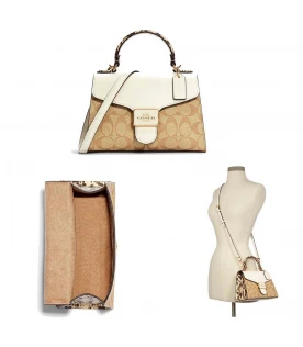 กระเป๋าสะพายข้าง COACH C1325 PEPPER SATCHEL IN SIGNATURE CANVAS (IMOTV)