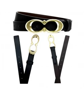 COACH C1725 SIGNATURE BUCKLE BELT, 25MM (IMBLKXL)