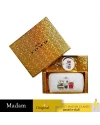 กระเป๋าเครื่องสำอาง  COACH C1751 BOXED SMALL BOXY COSMETIC CASE AND MIRROR BAG CHARM IN SIGNATURE CANVAS WITH TRAIN (SVRFI) 