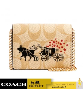 กระเป๋าสะพายข้าง COACH C2258 LUNAR NEW YEAR MINI WALLET IN SIGNATURE CANVAS WITH OX AND CARRIAGE (IMOT4) 