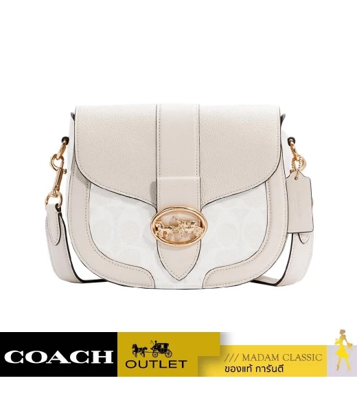 กระเป๋าสะพายข้าง COACH C2806 GEORGIE SADDLE BAG IN SIGNATURE CANVAS (IMQQ4)