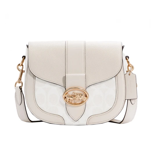 กระเป๋าสะพายข้าง COACH C2806 GEORGIE SADDLE BAG IN SIGNATURE CANVAS (IMQQ4)