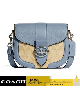 กระเป๋าสะพายข้าง COACH C2806 GEORGIE SADDLE BAG IN SIGNATURE CANVAS (SVTVS)