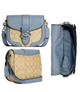 กระเป๋าสะพายข้าง COACH C2806 GEORGIE SADDLE BAG IN SIGNATURE CANVAS (SVTVS)