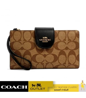 กระเป๋าสตางค์คล้องมือ COACH C2874 TECH WALLET IN COLORBLOCK SIGNATURE CANVAS (IMCBI)
