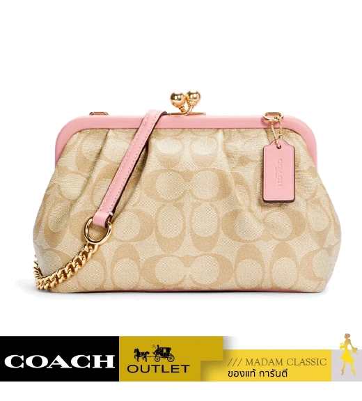 กระเป๋าสะพายข้าง  COACH C2876 NORA KISSLOCK CROSSBODY IN SIGNATURE CANVASL (IMSDJ) 