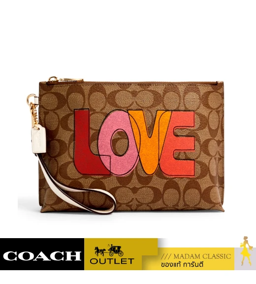 COACH C2890 ROWAN POUCH IN SIGNATURE CANVAS WITH LOVE PRINT (IMLOT)