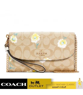 กระเป๋าสะพายข้าง COACH C3052 GEMMA CLUTCH CROSSBODY IN SIGNATURE CANVAS WITH DAISY PRINT (IMOTV)