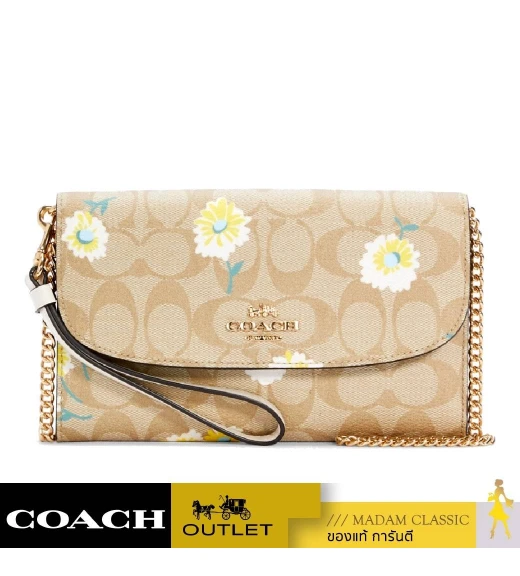 กระเป๋าสะพายข้าง COACH C3052 GEMMA CLUTCH CROSSBODY IN SIGNATURE CANVAS WITH DAISY PRINT (IMOTV)