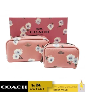 กระเป๋า COACH C3062 BOXED SMALL AND MINI BOXY COSMETIC CASE SET WITH DAISY PRINT (SVSEQ)