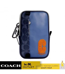 กระเป๋า COACH C3203 NORTH/SOUTH HYBRID POUCH IN COLORBLOCK SIGNATURE CANVAS (QBSDQ)