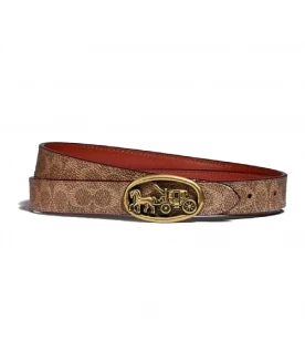 COACH C3271 HORSE AND CARRIAGE MEDALLION BUCKLE REVERSIBLE BELT, 20mm (B4SGUXS)