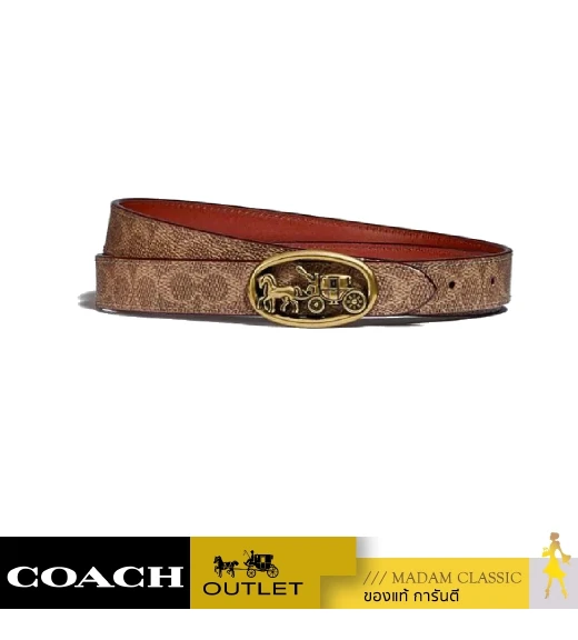 เข็มขัด COACH C3271 HORSE AND CARRIAGE MEDALLION BUCKLE REVERSIBLE BELT, 20mm (B4SGUXS)