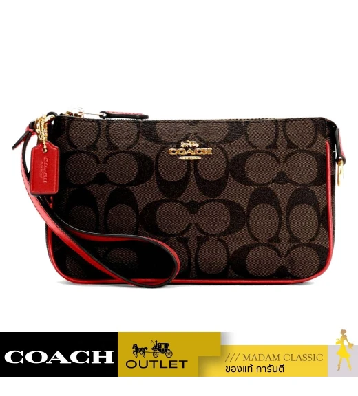 กระเป๋าสตางค์คล้องมือ COACH C3308 NOLITA 19 IN SIGNATURE CANVAS (IMRVQ)