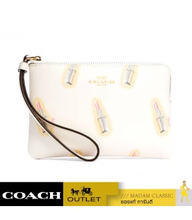 กระเป๋าคล้องมือ COACH C3338 CORNER ZIP WRISTLET WITH LIPSTICK PRINT (IMCAH)