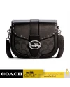 กระเป๋าสะพาย COACH C3593 GEORGIE SADDLE BAG IN COLORBLOCK SIGNATURE CANVAS WITH RIVETS (SVS3L)