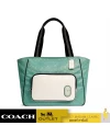 กระเป๋าสะพาย COACH C3656 COURT TOTE IN COLORBLOCK SIGNATURE NYLON (SVPVW)