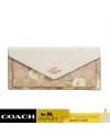 กระเป๋าสตางค์ COACH C3721 SLIM ENVELOPE WALLET IN SIGNATURE CANVAS WITH DAISY PRINT (IMOTV)