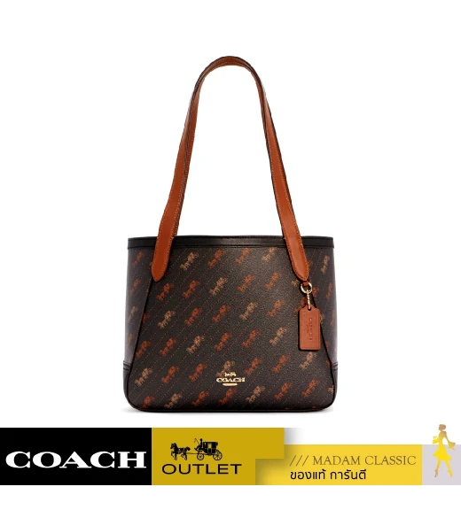 กระเป๋าสะพายไหล่ COACH C4060 HORSE AND CARRIAGE TOTE 27 WITH HORSE AND CARRIAGE DOT PRINT (IMBLK) 