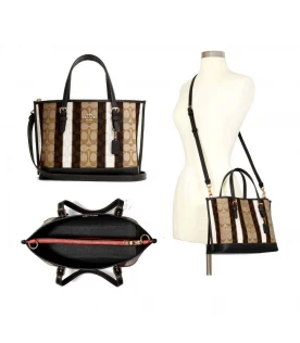 COACH C4086 MOLLIE TOTE 25 IN SIGNATURE JACQUARD WITH STRIPES (IMLOV)