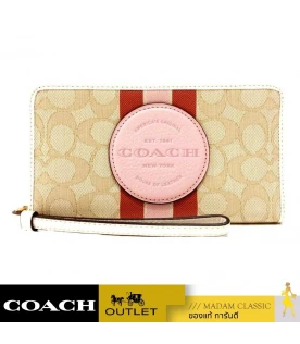 กระเป๋าสตางค์คล้องมือ COACH C4110 DEMPSEY LARGE PHONE WALLET IN SIGNATURE JACQUARD WITH STRIPE AND COACH PATCH (IMSQ9)