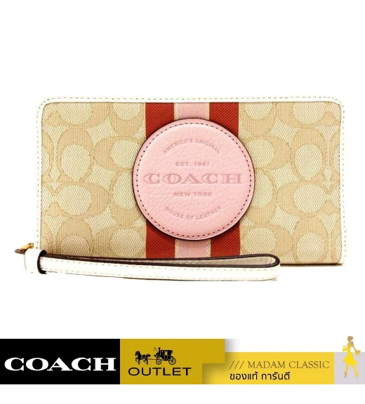 กระเป๋าสตางค์คล้องมือ COACH C4110 DEMPSEY LARGE PHONE WALLET IN SIGNATURE JACQUARD WITH STRIPE AND COACH PATCH (IMSQ9)