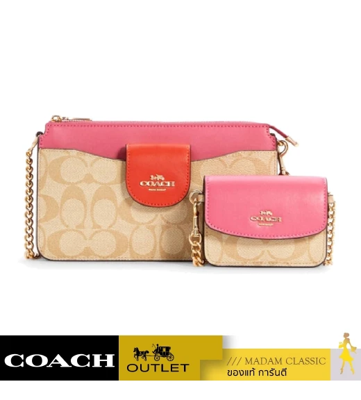 กระเป๋าสะพายข้าง COACH C4215 POPPY CROSSBODY IN COLORBLOCK SIGNATURE CANVAS (IMSQ0)