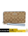 กระเป๋าสตางค์คล้องมือ COACH C4452 LONG ZIP AROUND WALLET IN SIGNATURE CANVAS (SVTV2)