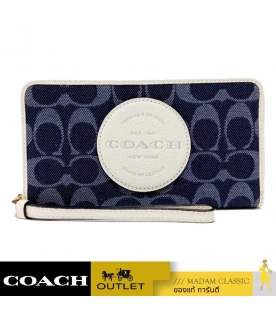 กระเป๋าสตางค์คล้องมือ COACH C4581DEMPSEY LARGE PHONE WALLET IN SIGNATURE DENIM WITH COACH PATCH (IMDEI)