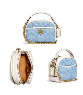 กระเป๋าสะพายข้าง COACH C4688 LUNCHBOX TOP HANDLE IN SIGNATURE CHAMBRAY WITH QUILTING(B4SUX)