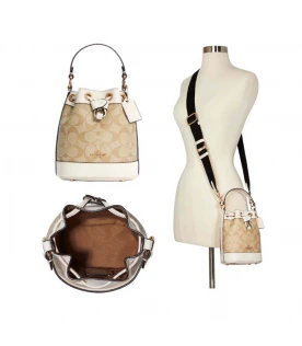 COACH C5121 DEMPSEY DRAWSTRING BUCKET 15 IN SIGNATURE CANVAS (IMDQC)