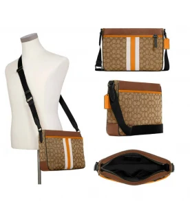 COACH C5291 THOMPSON CROSSBODY IN SIGNATURE JACQUARD WITH VARSITY STRIPE (QBT0B)