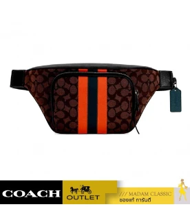 กระเป๋าคาดอก COACH C5386 THOMPSON BELT BAG IN SIGNATURE JACQUARD WITH VARSITY STRIPE (QBTHT)