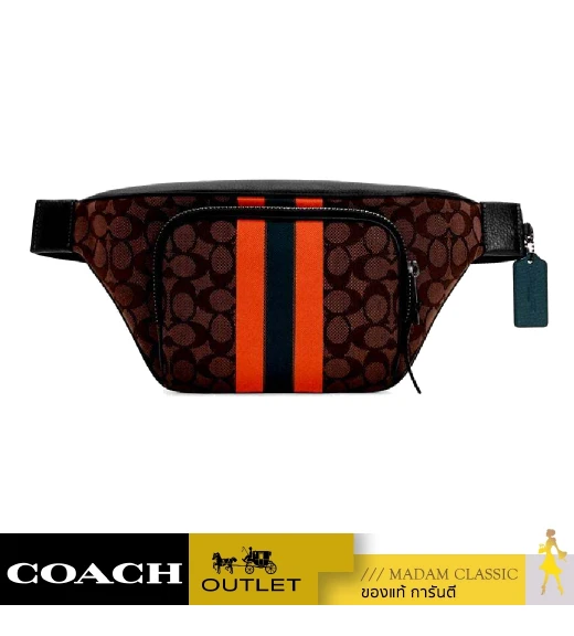 กระเป๋าคาดอก COACH C5386 THOMPSON BELT BAG IN SIGNATURE JACQUARD WITH VARSITY STRIPE (QBTHT)