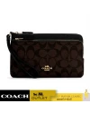 กระเป๋าคล้องมือ COACH C5576 DOUBLE ZIP WALLET IN SIGNATURE CANVAS (IMAA8)