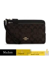 กระเป๋าคล้องมือ COACH C5576 DOUBLE ZIP WALLET IN SIGNATURE CANVAS (IMAA8)
