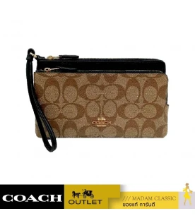 กระเป๋าคล้องมือ COACH C5576 DOUBLE ZIP WALLET IN SIGNATURE CANVAS (IMCBI)