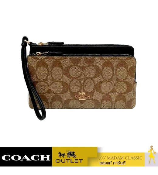 กระเป๋าคล้องมือ COACH C5576 DOUBLE ZIP WALLET IN SIGNATURE CANVAS (IMCBI)