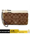 กระเป๋าสตางค์คล้องมือ COACH C5576 DOUBLE ZIP WALLET IN SIGNATURE CANVAS (IMDJ8)