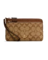 กระเป๋าคล้องมือ COACH C5576 DOUBLE ZIP WALLET IN SIGNATURE CANVAS (IME74)